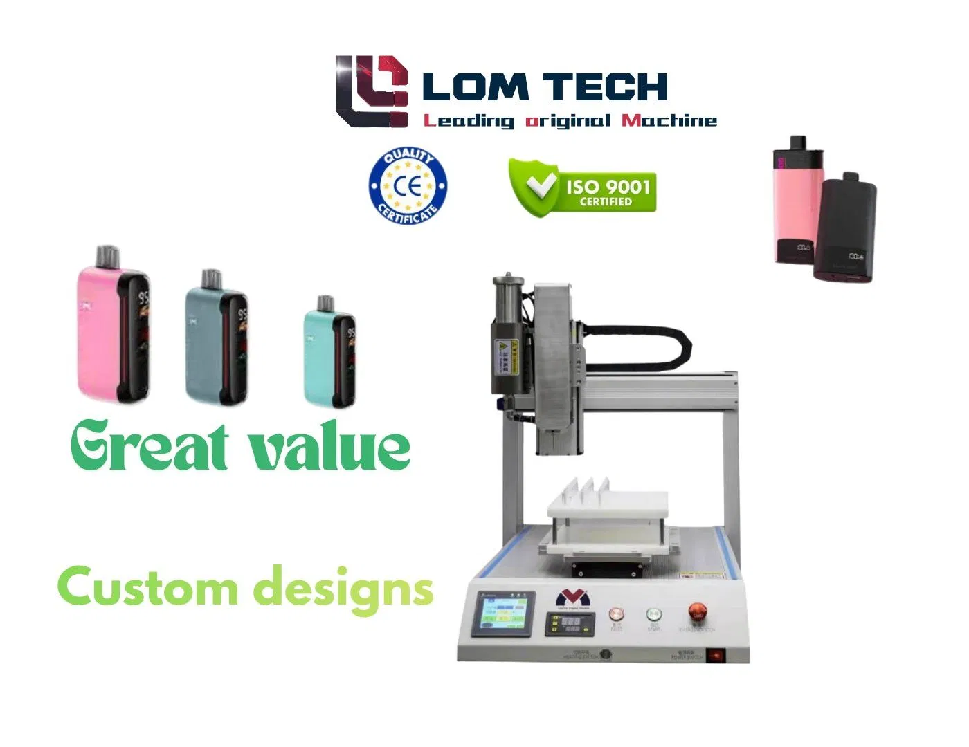 Lom E-Liquid Juice Oil Water Bottle E-Cigarette Vape Cartridge Filling Machine for Pods in Factory