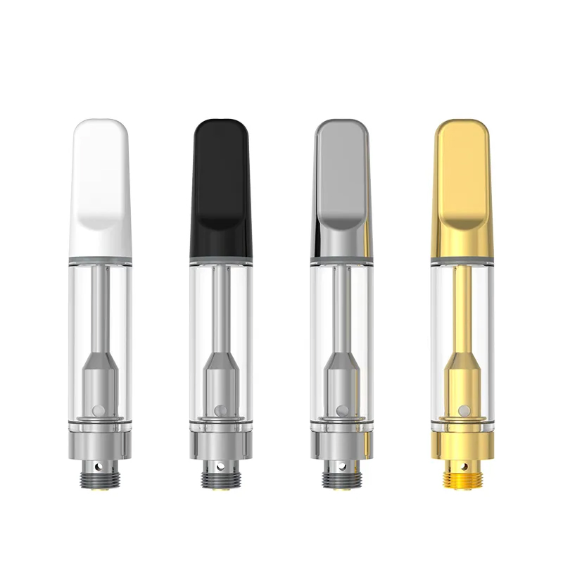 Wholesale 0.5ml 0.8ml 1ml Ceramic Coil 510 Thread Cartridge Gold Silver Krt Cookies 510 Empty Thick Oil Empty Vape Cartridge