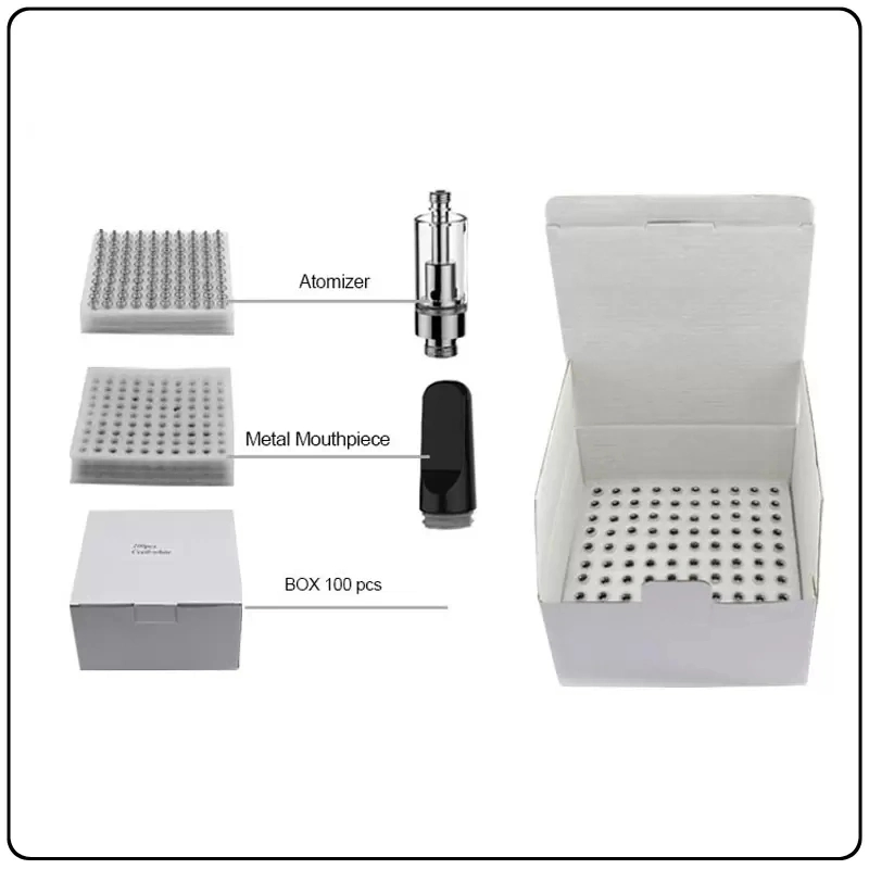 OEM Factory Wholesale Custom 510 Thread Empty Carts Vaporizer Cartridge 0.5ml 0.8ml 1ml for Live Resin Rosin Distillate Thick Oils with Screw Press on Tip