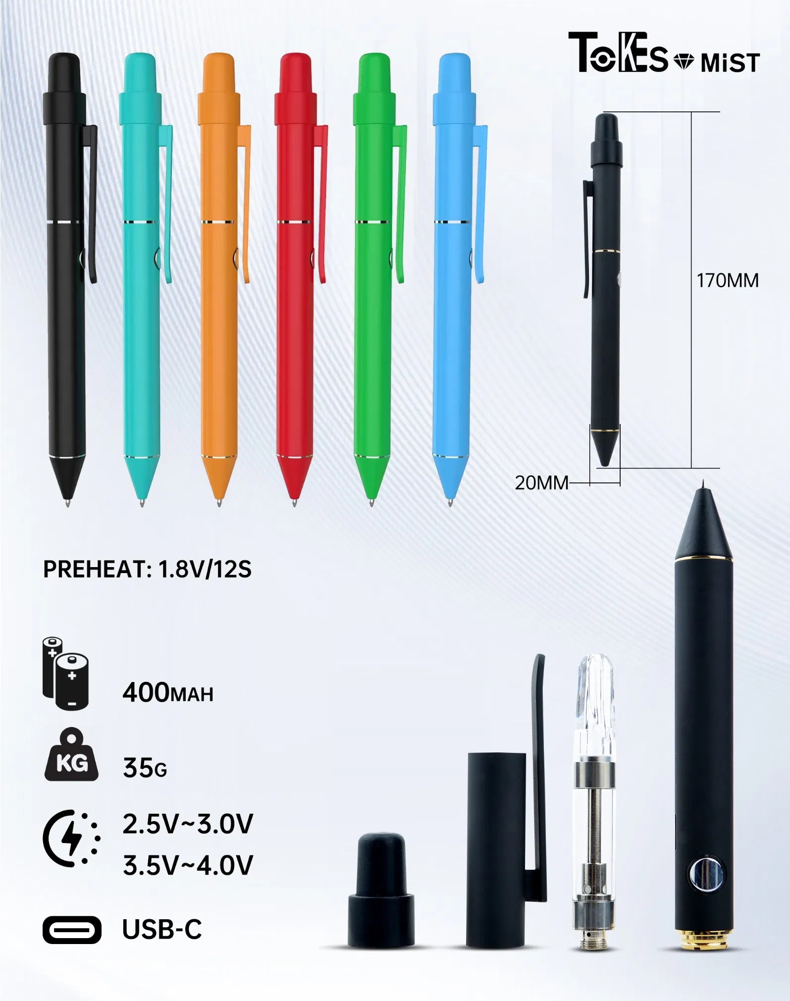 Ceramic Chamber Electronic Hand Pipe with 4000mAh Battery Digital Device