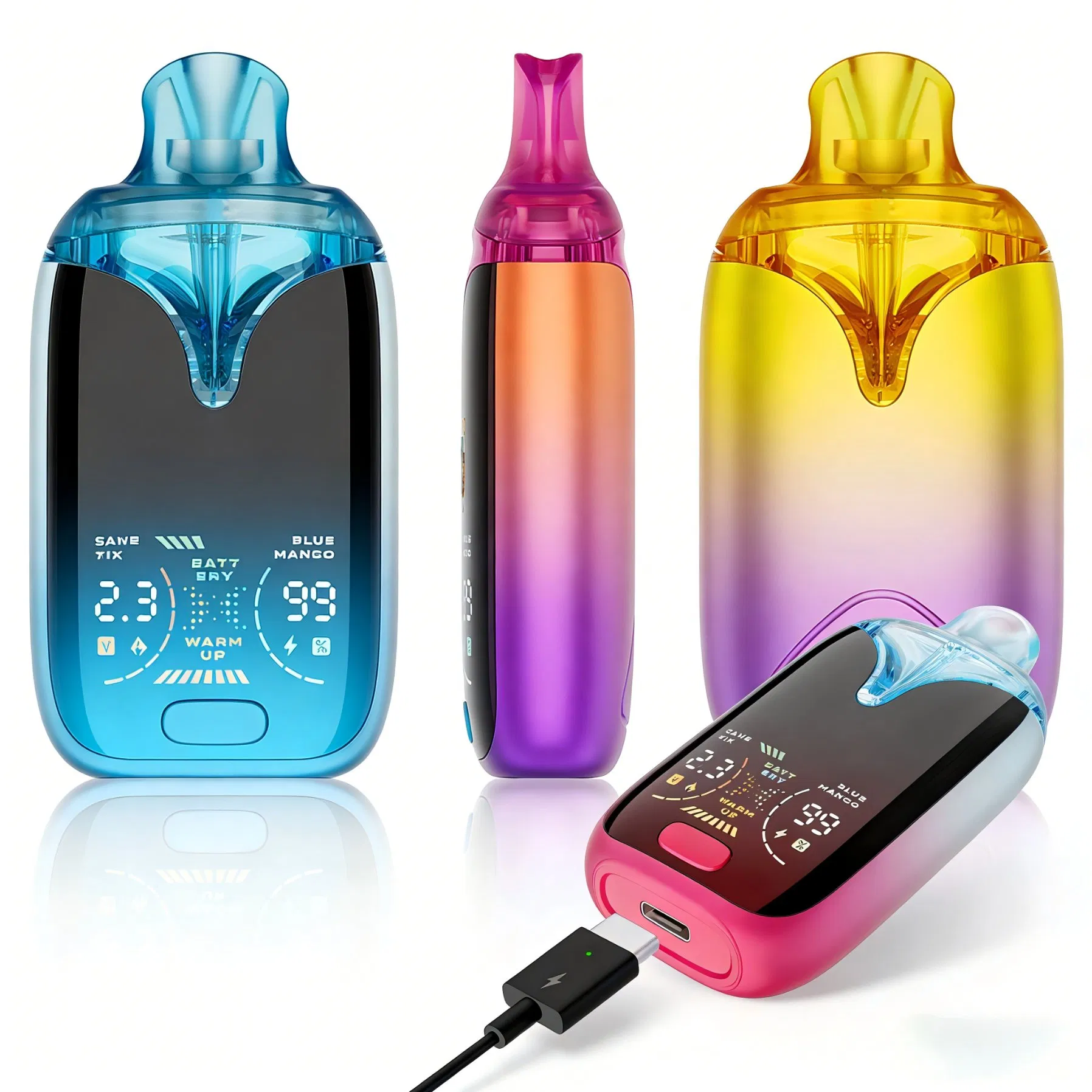 Wholesale Empty Ceramic Coil Vapor Pen 1g 2g 1ml 2ml Dual Chamber Distillate Live Resin Rosin Box Shaped Vape Device with Display Screen