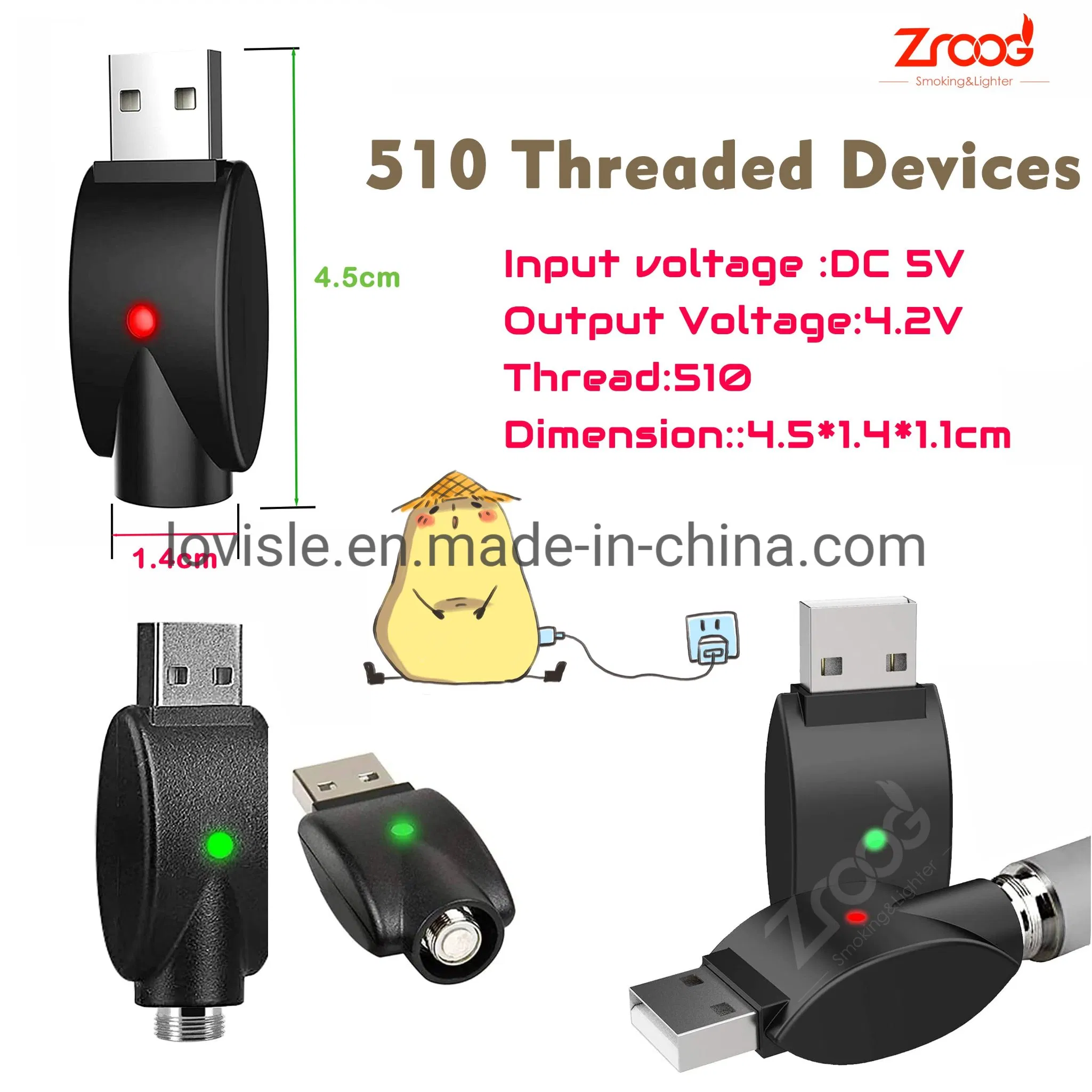 USB Charger Rechargeable Overcharge Protection for Adapter Devices with LED Indicators USB Electronic USB Thread Cable Smart Wireless