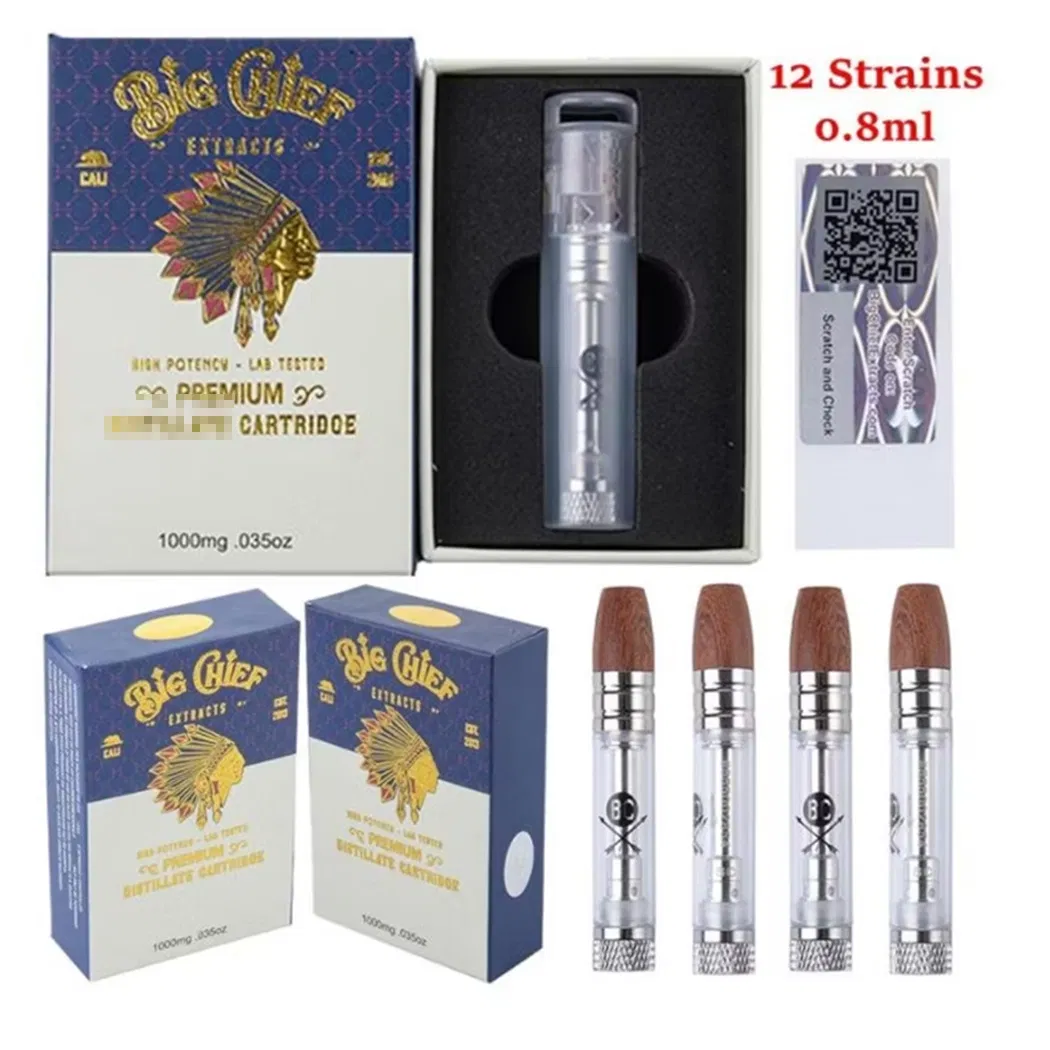 Wholesale Cookies Rove Big Chief Muha Cure Med Pen 0.8ml 1ml Empty 510 Thread Ceramic Cartridge for Thick Oil Rosin Distillate Cartridge