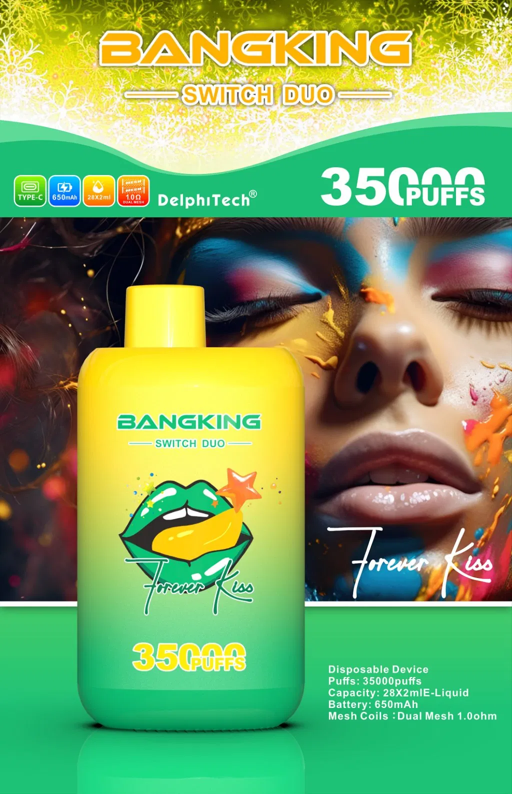 Unique Dual Taste Bang 35000 Puffs 35K Disposable Vape Hot Selling Fruit Menthol Taste Changeable Flavors EU Hot Selling E-Cig