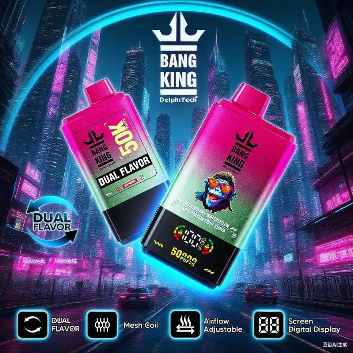 Upgrade Quality Fycos 50000 Puffs Disposable Vape 45ml Fruit Menthol Flavors Dual Mesh Coil Technology Factory Price