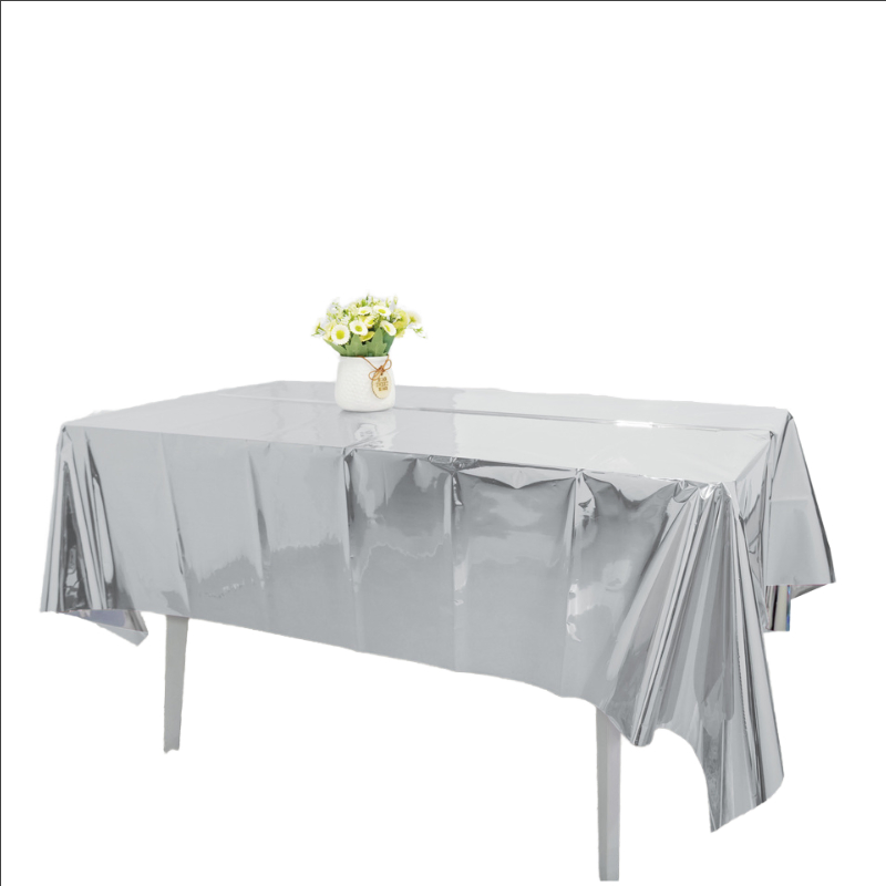 Wholesale Aluminum Film Mylar Tablecloth Colorful Foil Disposable Table Covers Wedding Decoration