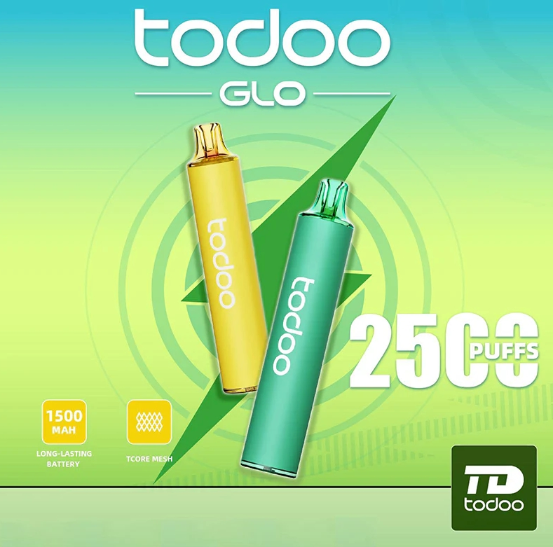 Todoo Glo 2500puffs Bood Custom Menthol 6% Nicotine Megabox Evo 15 K 20 000 Crazyace Vape EU Bar Disposable Vape