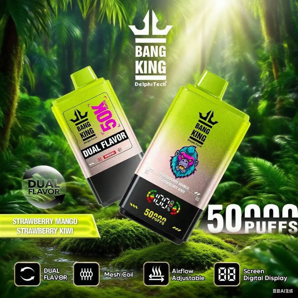 Upgrade Quality Fycos 50000 Puffs Disposable Vape 45ml Fruit Menthol Flavors Dual Mesh Coil Technology Factory Price