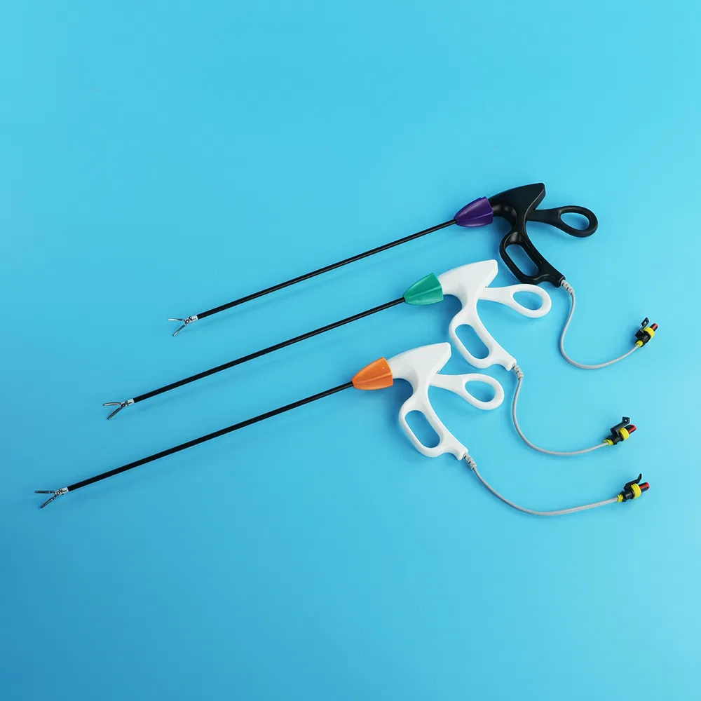 Disposable Thoracoabdominal Laparoscopy High Frequency Surgical Instruments Bipolar Electrocoagulation Clamp