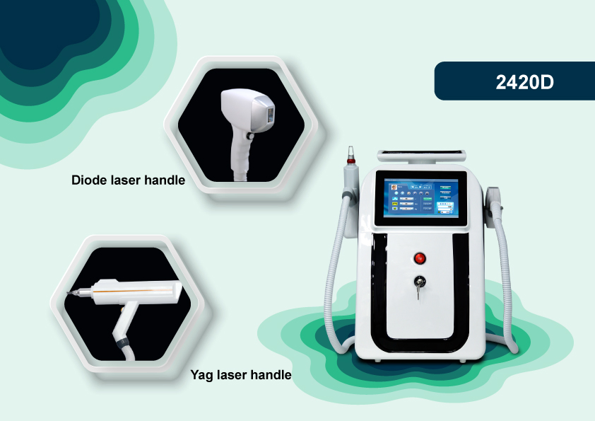 Multifunction Into One Beauty Machine with IPL Shr +ND YAG Laser for Hair Acne Pigment Tattoo Removal Skin Rejuvenation