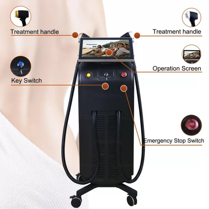 Triple Wavelength Diode Laser Hair Removal Machine for All Skin Types