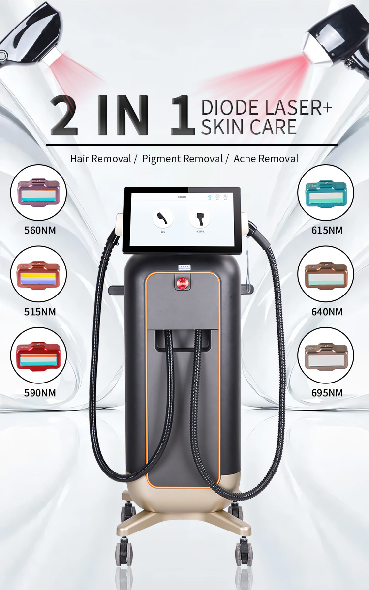 Skin Care Equipment IPL Laser Hair Removal Machine Acne Pigment Removal and Vascular Treatment