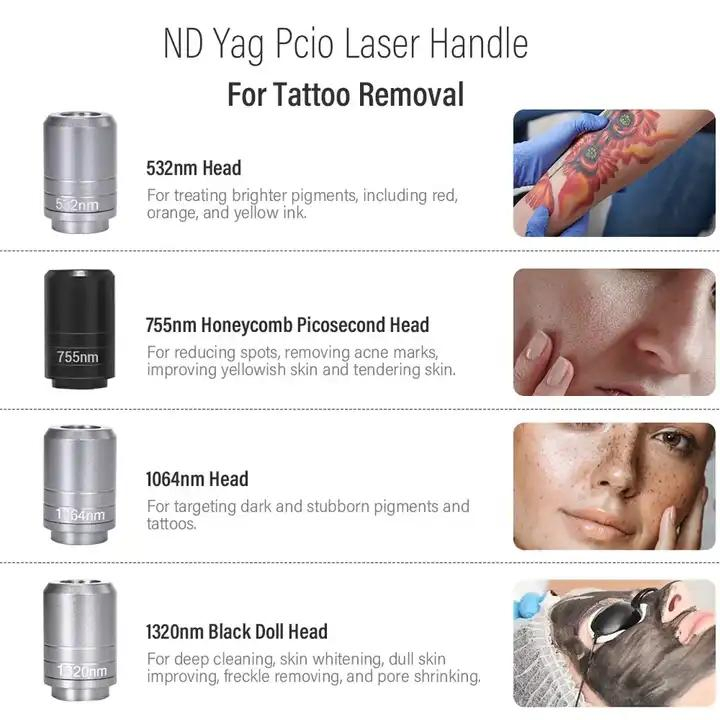 Hot Portable 2 in 1 Picosecond Laser Tattoo Removal Diode Laser Hair Removal Laser Machine 755 808 1064 3 Wavelength