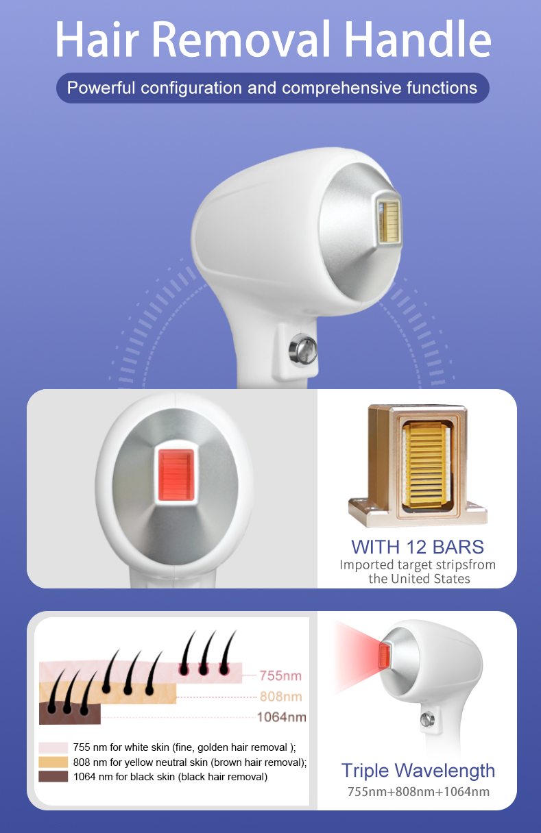 Wholesale Portable 88 755 1064nm Diode Laser Removal Machine Beauty Machine for Hair Removal