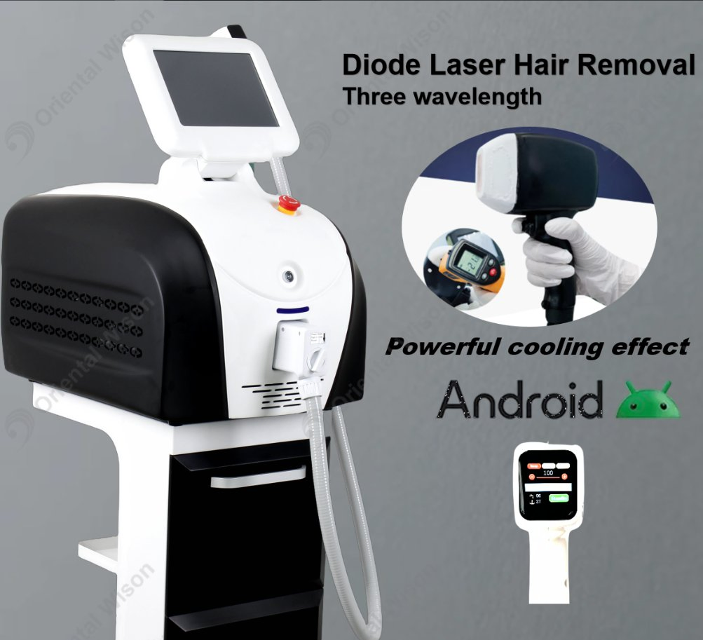 Portable Diode Laser 755nm 1064nm 808nm Laser Ice 3 Wavelengths Alexandrite Laser Ice Hair Removal Machine