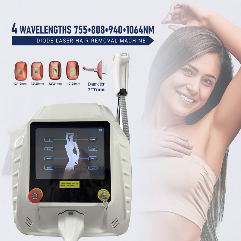 Popular Portable Triple Wave Painless Laser Hair Removal 808nm 755 1064 Diode Laser Bikini Hair Removal Beauty Machine