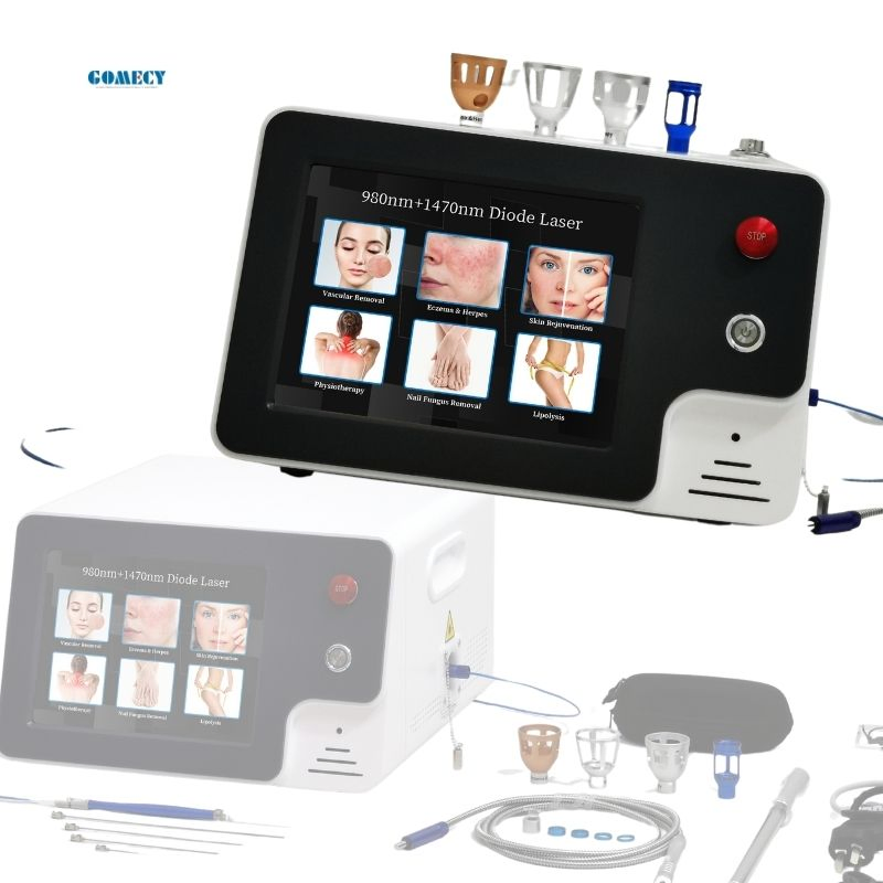 Gomecy Portable Acne Treatment Endolaser Evlt 980 with 1470 Endolifting Gomecy Facial Laser Diode Machine for Hemorrhoids Desktop Style