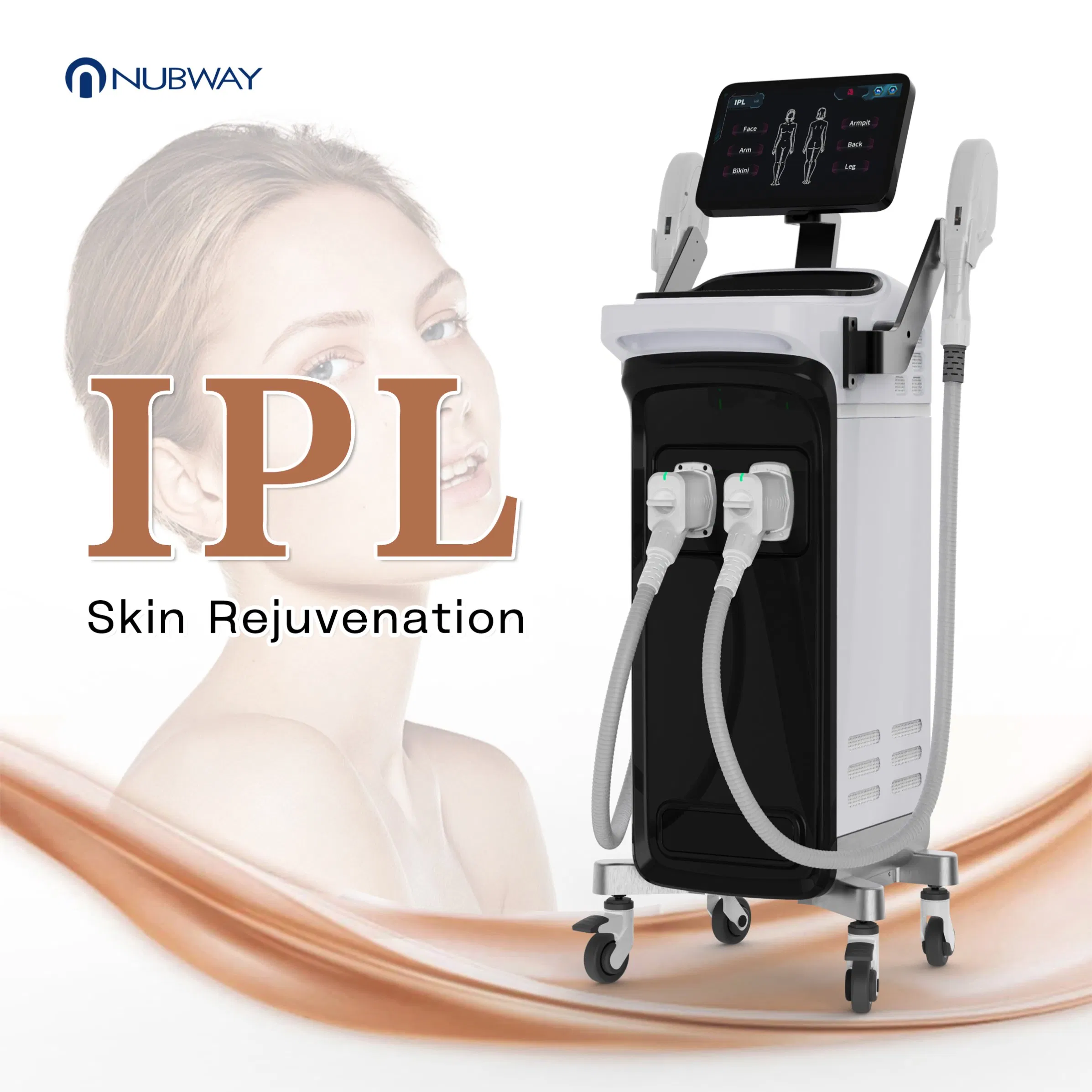Nubway High Quality Medical 3000W E Light Acne Treatment Skin Rejuvenation Opt IPL Hair Removal Machine with Two Different Spot Sizes