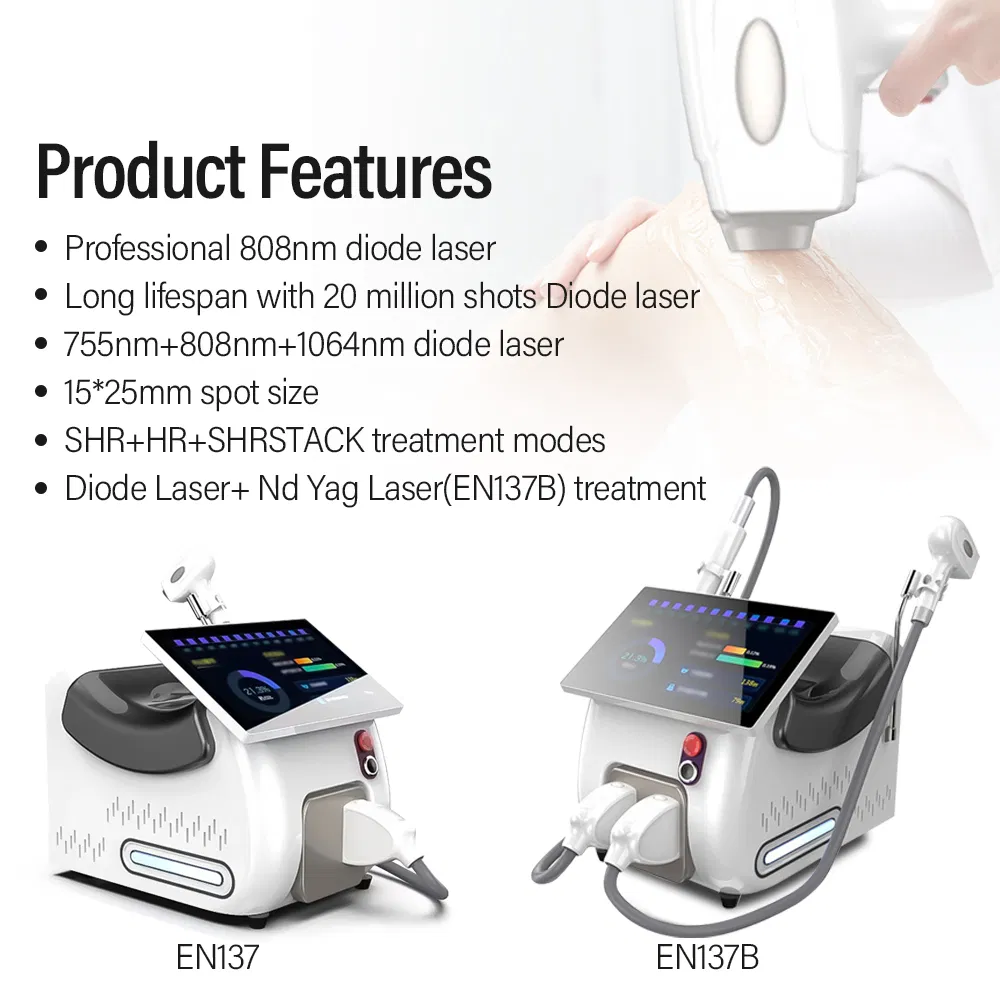 Picosecond ND YAG Diode Laser 2in1 Tattoo Hair Removal 3 Wavelengths Machine