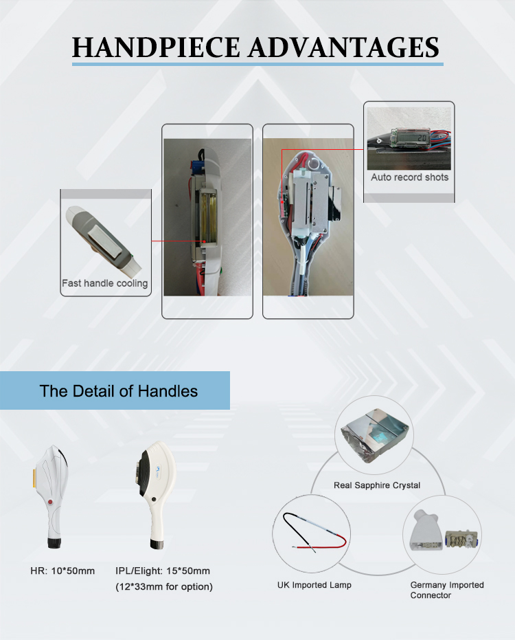 Hot Selling New Arrival Portable 2 Handpiece IPL+Opt+Shr Super Hair Removal Machine IPL
