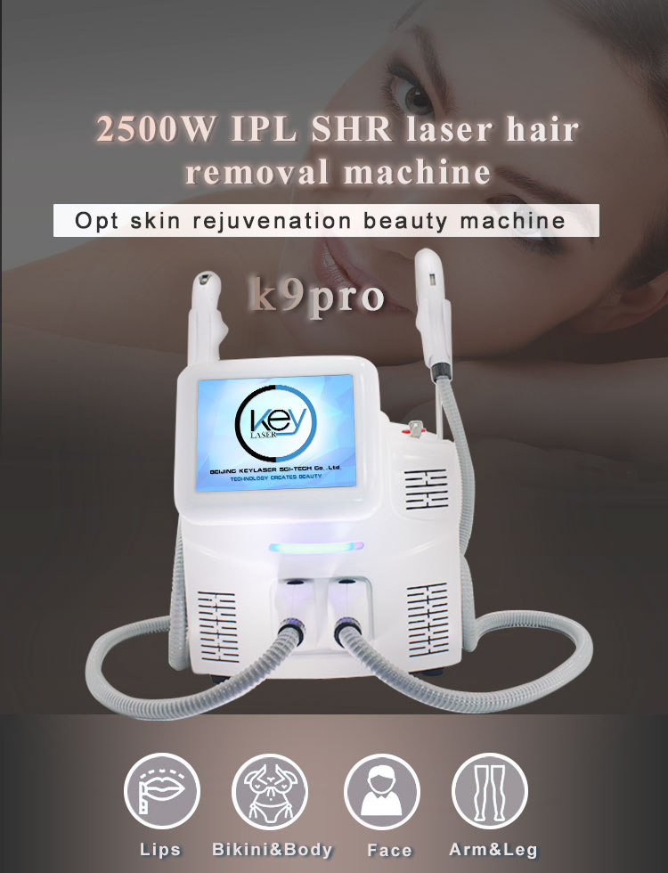 High Quality Medical E-Light Acne Treatment Skin Rejuvenation Opt IPL Hair Removal Machine with Two Different Spot Sizes