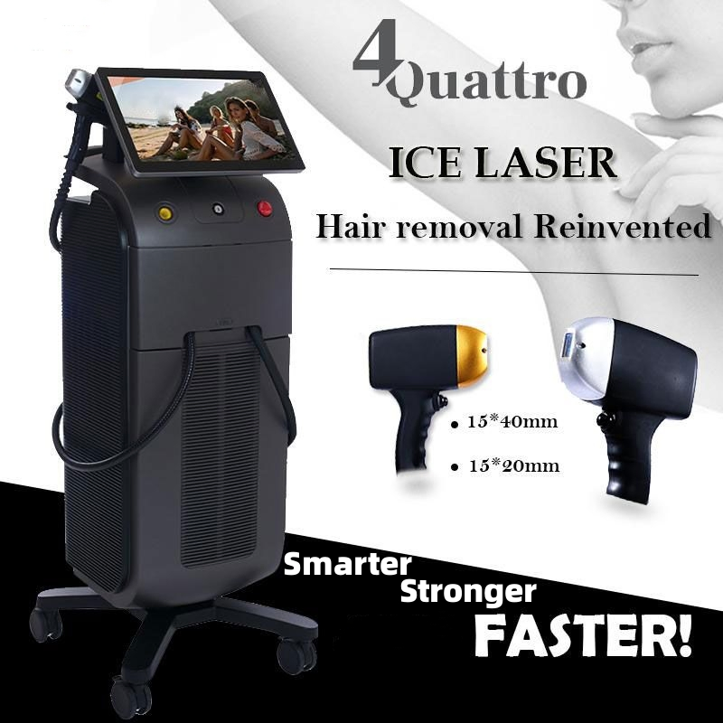 Professional Triple Wavelength Diode Laser 808nm Pico ND YAG Machine 1600W Ice Titanium Hair Removal and Tattoo Removal