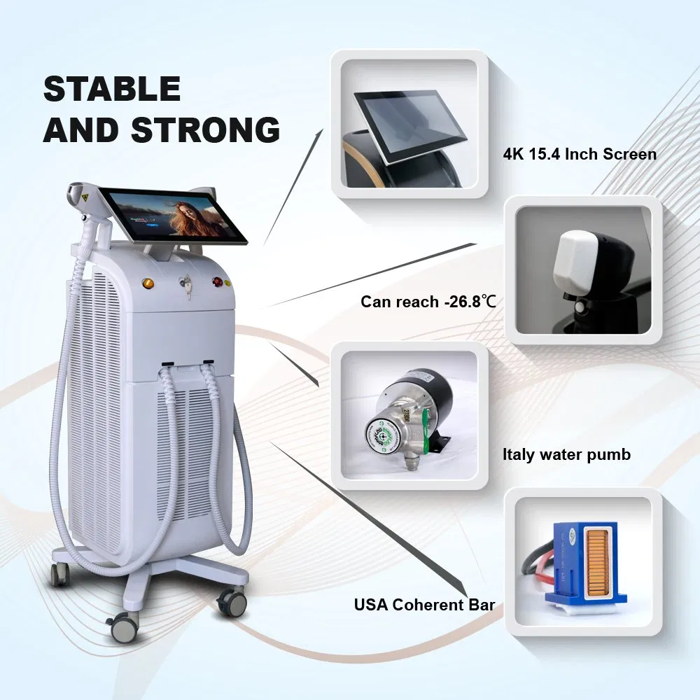 Newest 2400W High Power Diode Laser 3 Wavelength Painless Hair Removal Laser Machine