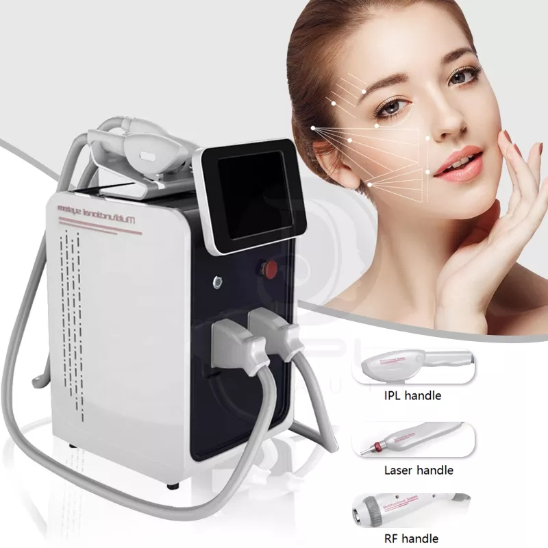 3-in-1 ND YAG Opt Laser IPL Machine for Acne Treatment Skin Care Tattoo Removal Face Hands Desktop Au/Us/It/Za/China Plugs