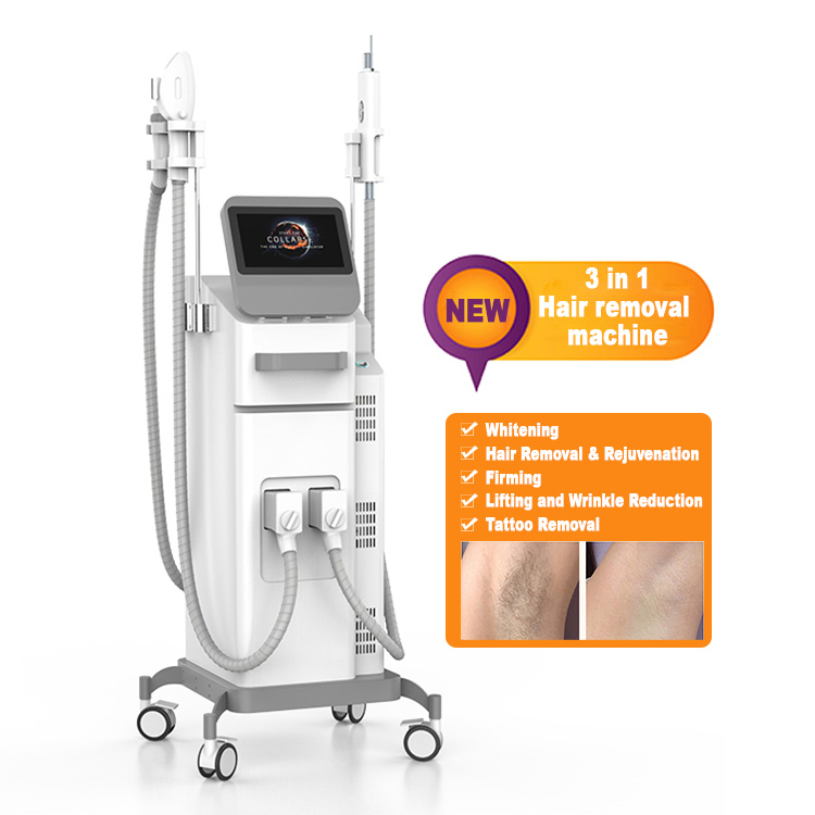 3 in 1 ND YAG Pico Laser IPL Hair Removal RF Machine Skin Rejuvenation and Removal Age Spots Hemorrhoids Facial Warts