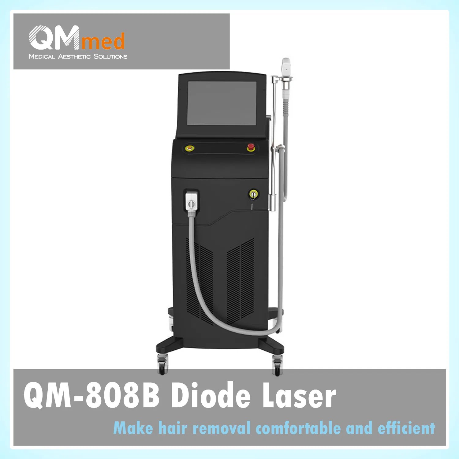 Qm-808b Ice Version Diode Laser Hair Removal Machine with USA Laser Bar -5°C Sapphire Cooling 808nm Triple Wavelengths for All Skin &amp; Hair Types