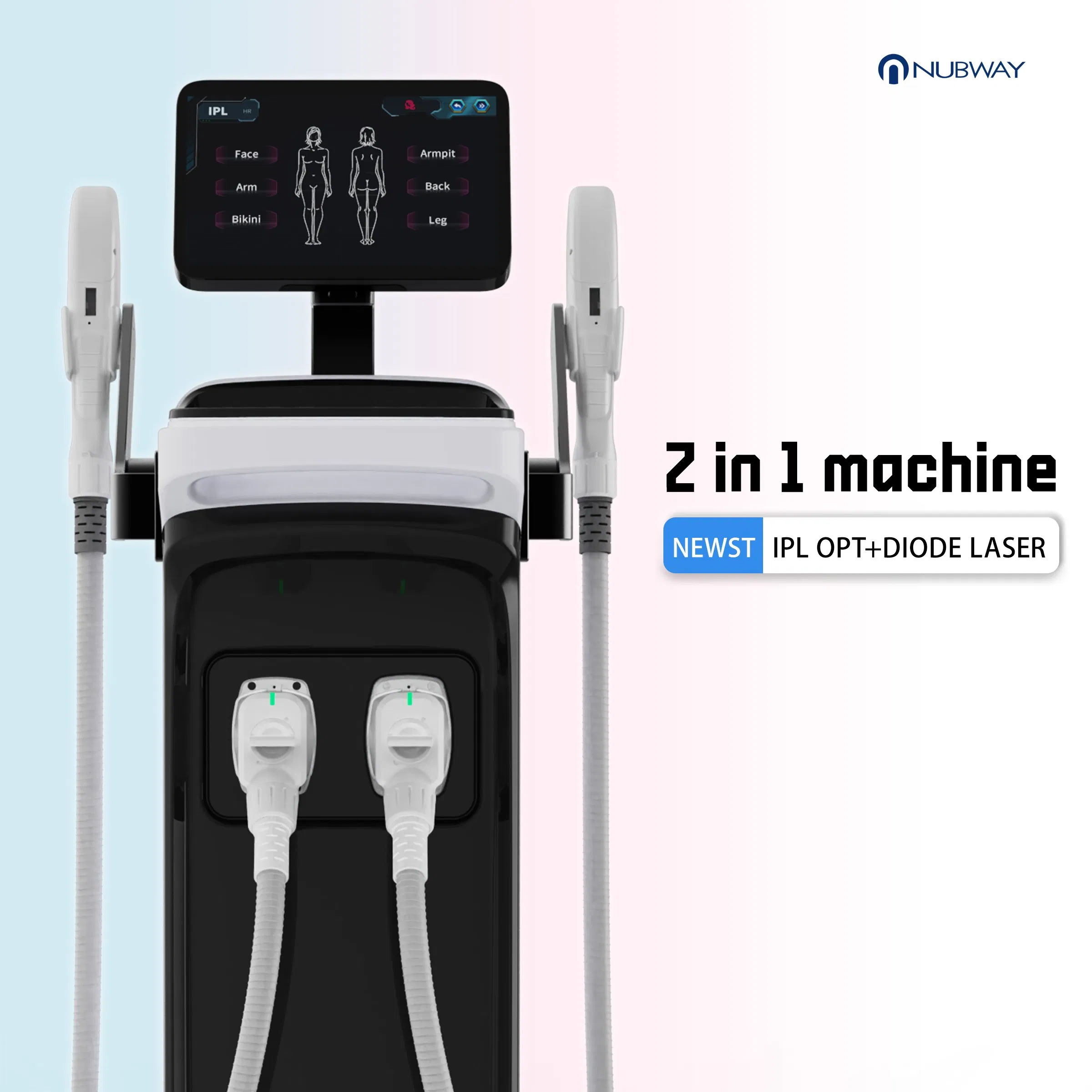 Nubway High Quality Medical 3000W E Light Acne Treatment Skin Rejuvenation Opt IPL Hair Removal Machine with Two Different Spot Sizes