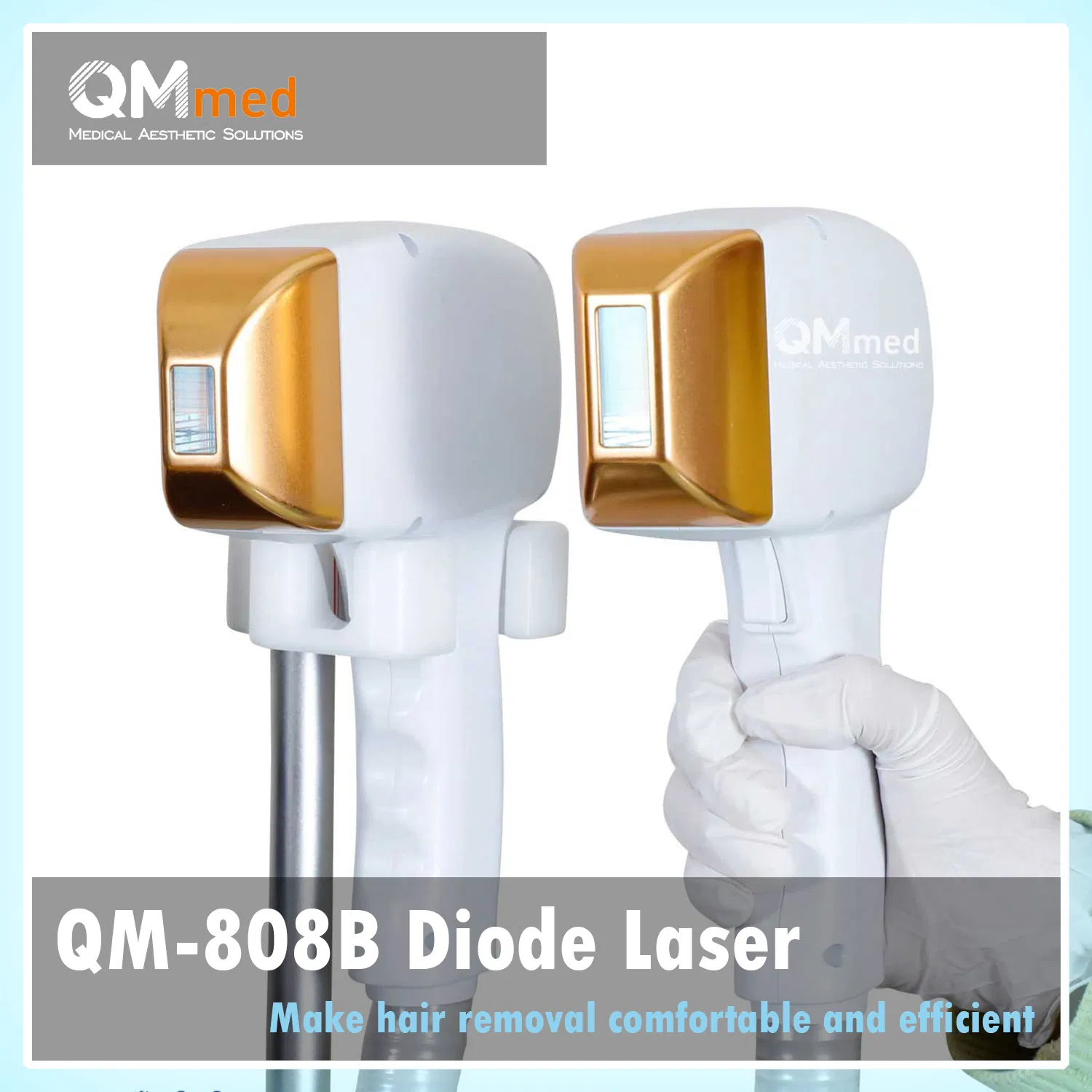 Qm-808b Ice Version Diode Laser Hair Removal Machine with USA Laser Bar -5°C Sapphire Cooling 808nm Triple Wavelengths for All Skin &amp; Hair Types
