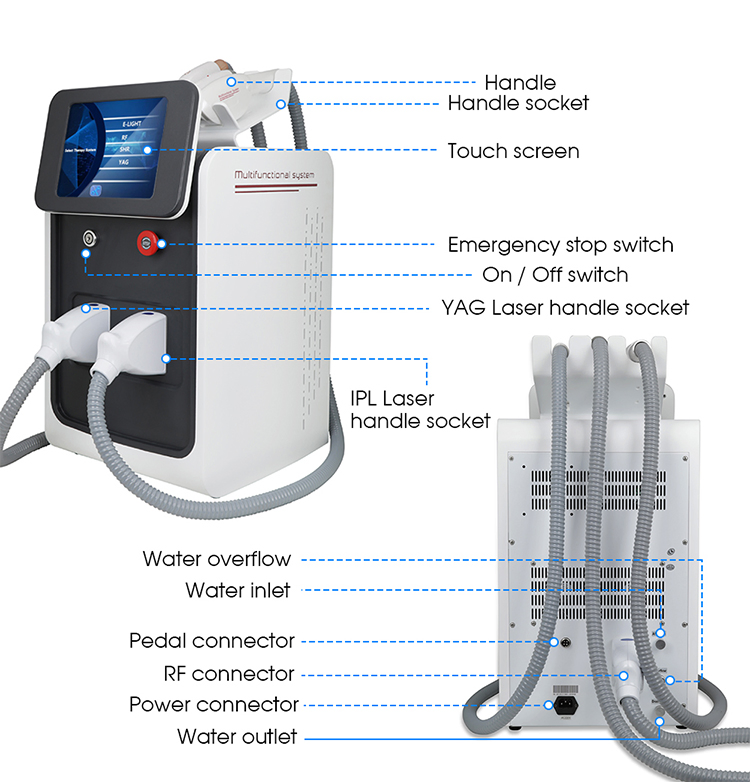 Beauty Equipment Qswitch YAG Laser Tattoo Removal and Hair Removal