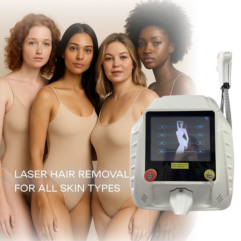 Popular Portable Triple Wave Painless Laser Hair Removal 808nm 755 1064 Diode Laser Bikini Hair Removal Beauty Machine