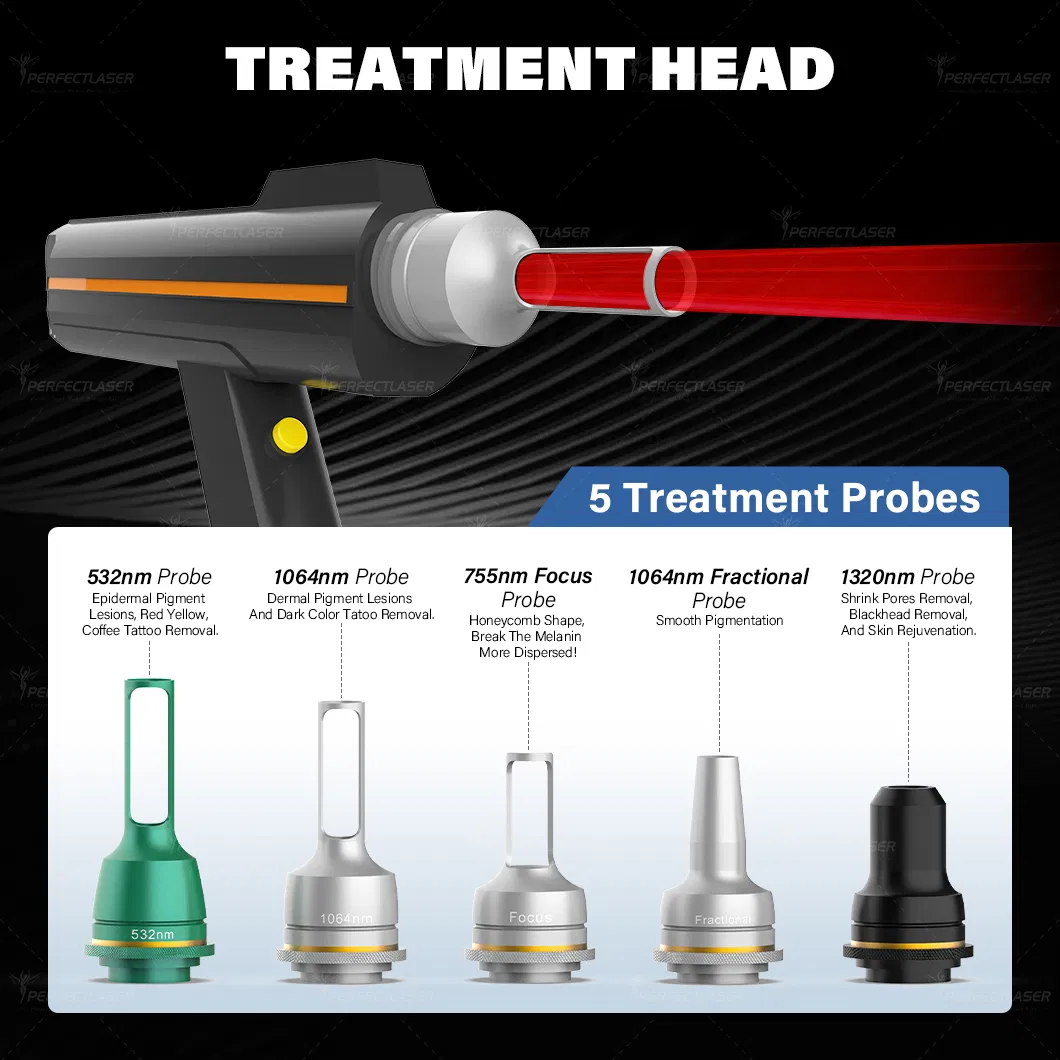 Portable 5 Probes Laser Tattoo Removal Removing Wholesale Picosecond Tattoo Removal Laser Q Switch Machine