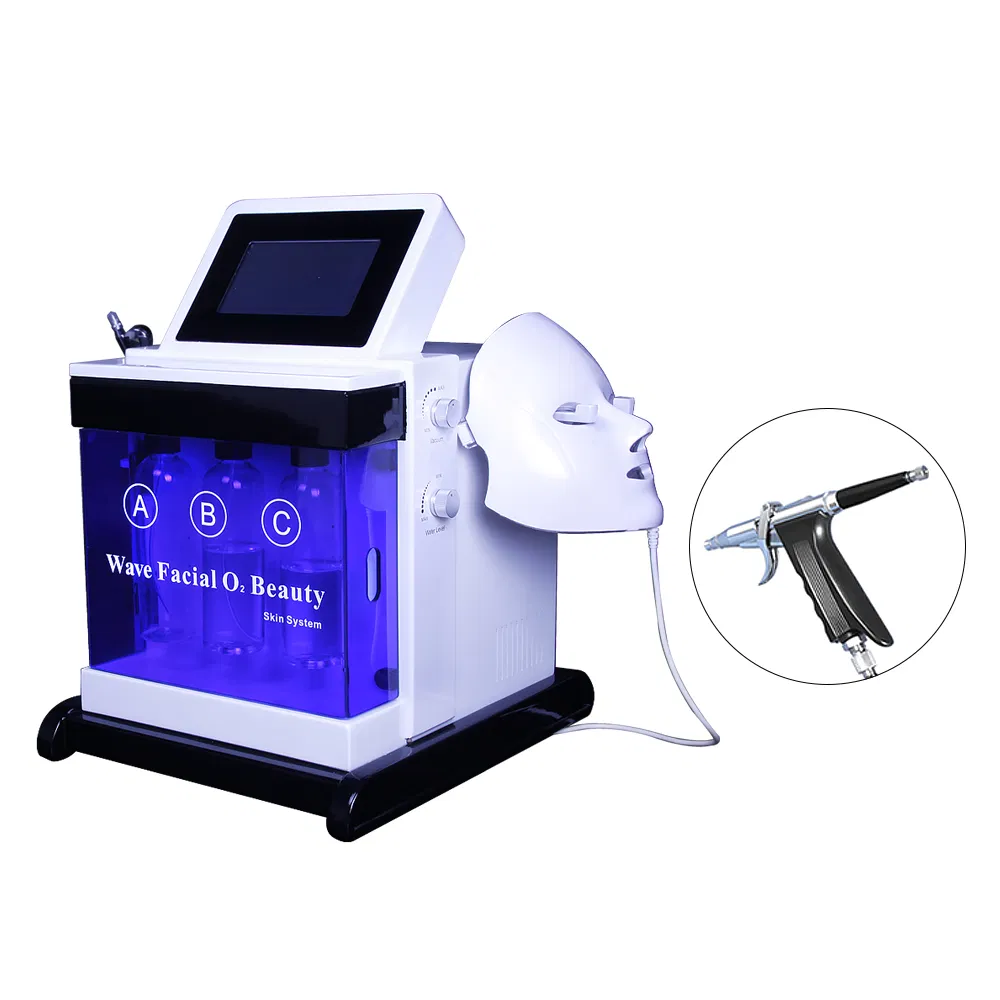5-Color LED RF Facial O2 Beauty System: Hydration, Dark Spot Removal &amp; Anti-Aging Mask Therapy for Acne/Scar/Skin Rejuvenation