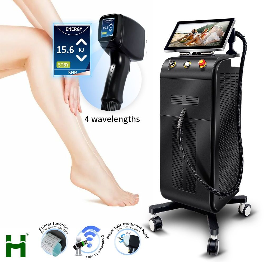 Factory Price Newest Diode Laser 4 Waves Triple Wavelength Ice Titanium Hair Removal Machine 755 808 940 1064 Diode Laser