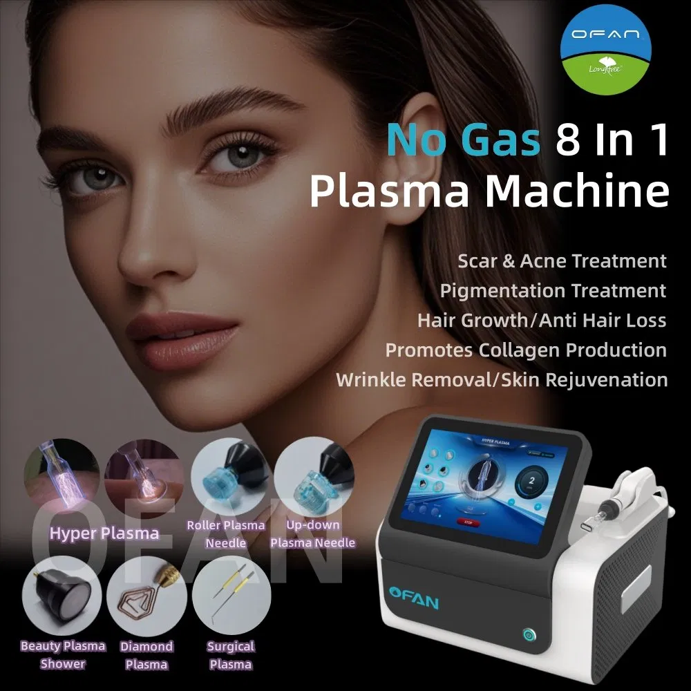 Ofan Professional Cool Plasma Pen Microneedle Roller Machine Cold and Warm Helium Argon Gas Skin Tightening Cold Plasma