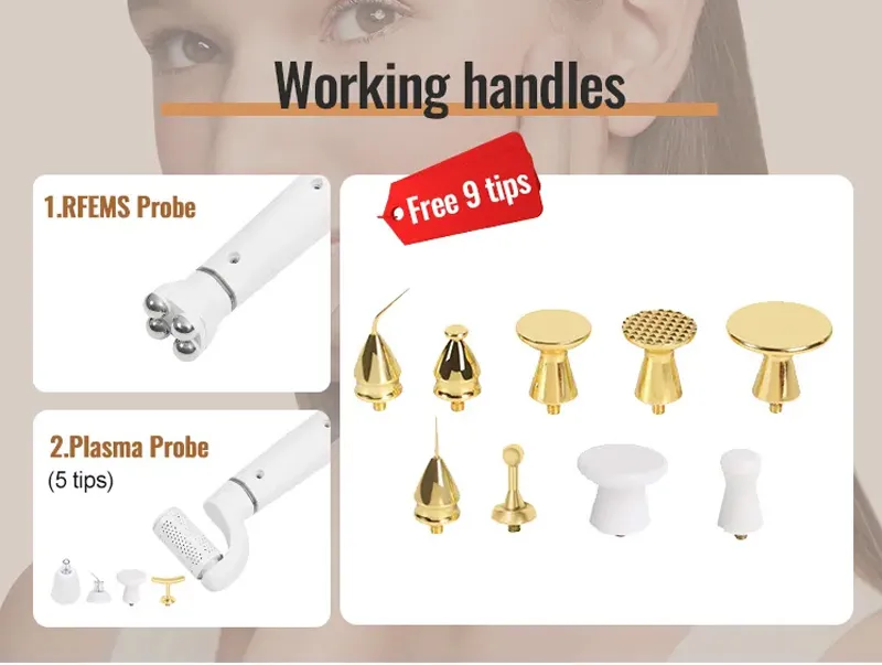 3 in 1 EMS Plasma Jet and Microneedling RF Cold Machine Beauty Glasses Fat Melting Skin Rejuvenation Tightening