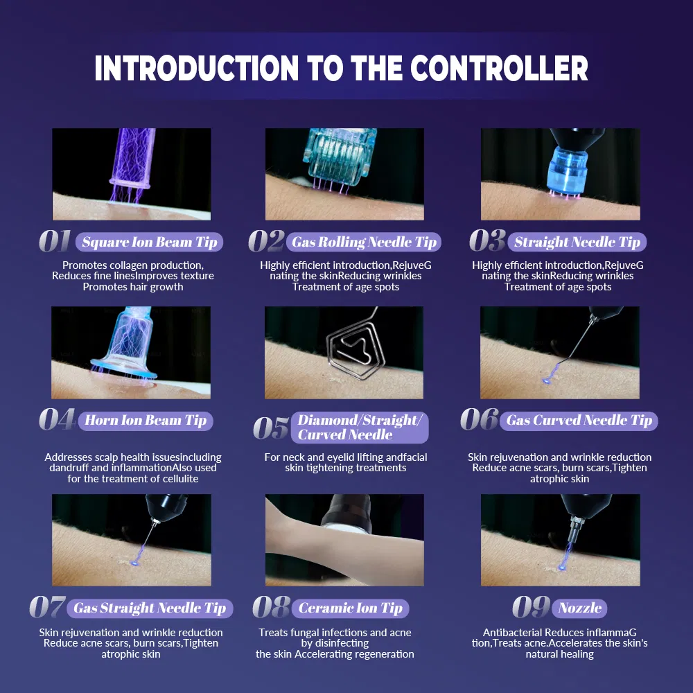 9 in 1 Hot Cold Plasma Pen Professional Skin Tightening Skin Rejuvenation Plasma System 9 in 1 Beauty Machine