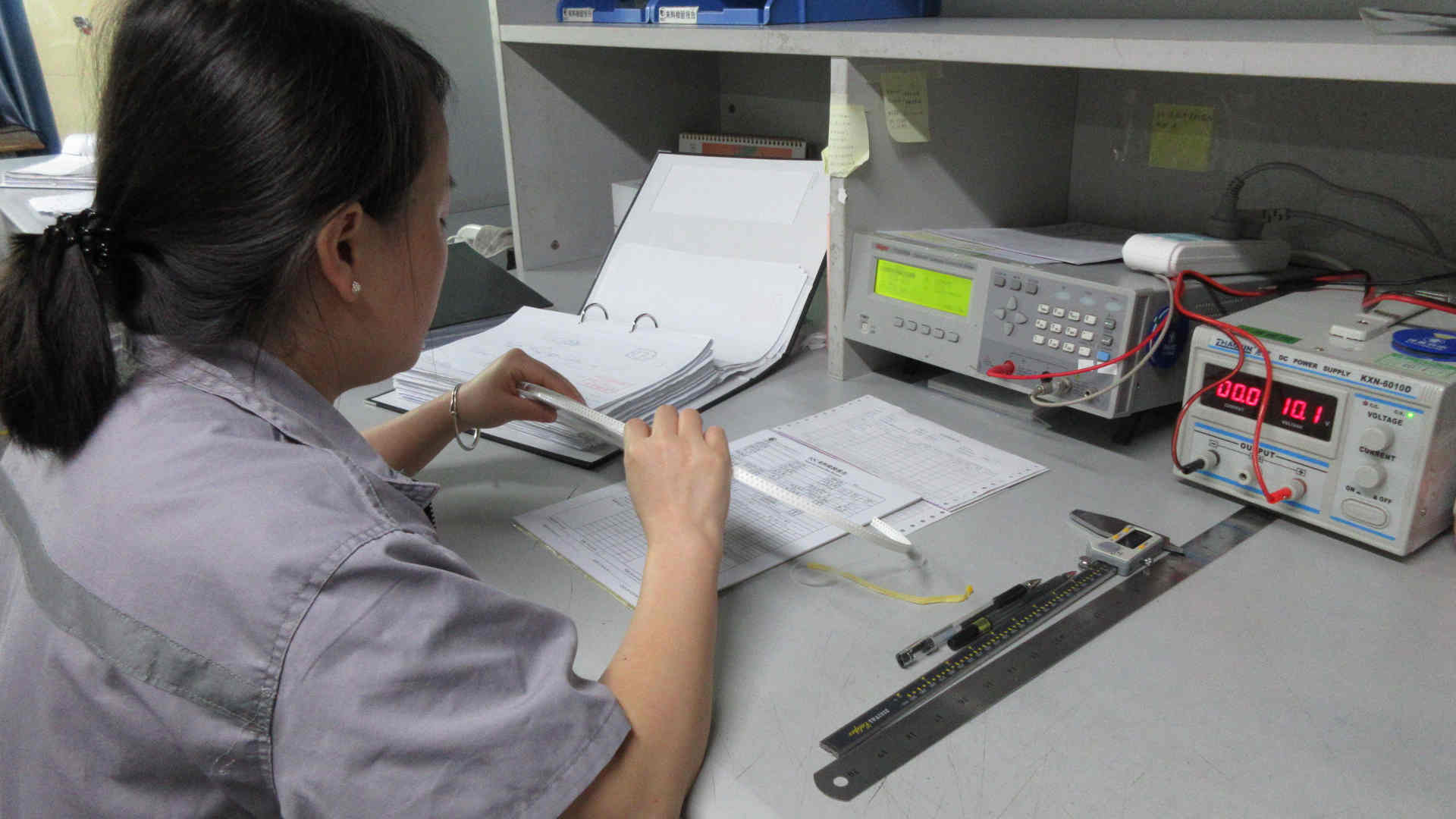 IQC - Incoming Quality Control inspection of beauty device components at V-Cest Beauty factory