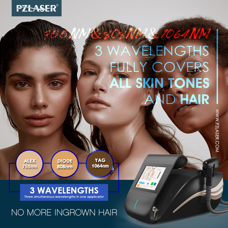 Eos ICE Portable 4-Wave 808nm Diode Laser Hair Removal Machine OEM Desktop Painless Permanent Hair Removal Device