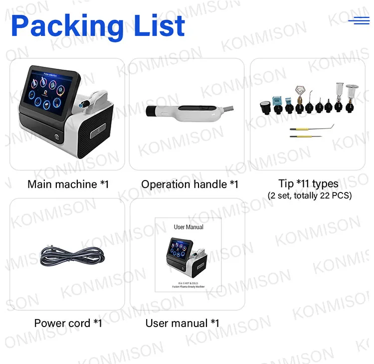 8 in 1 Skin Tightening Hot and Cold Fusion Plasma Skin Care Machine