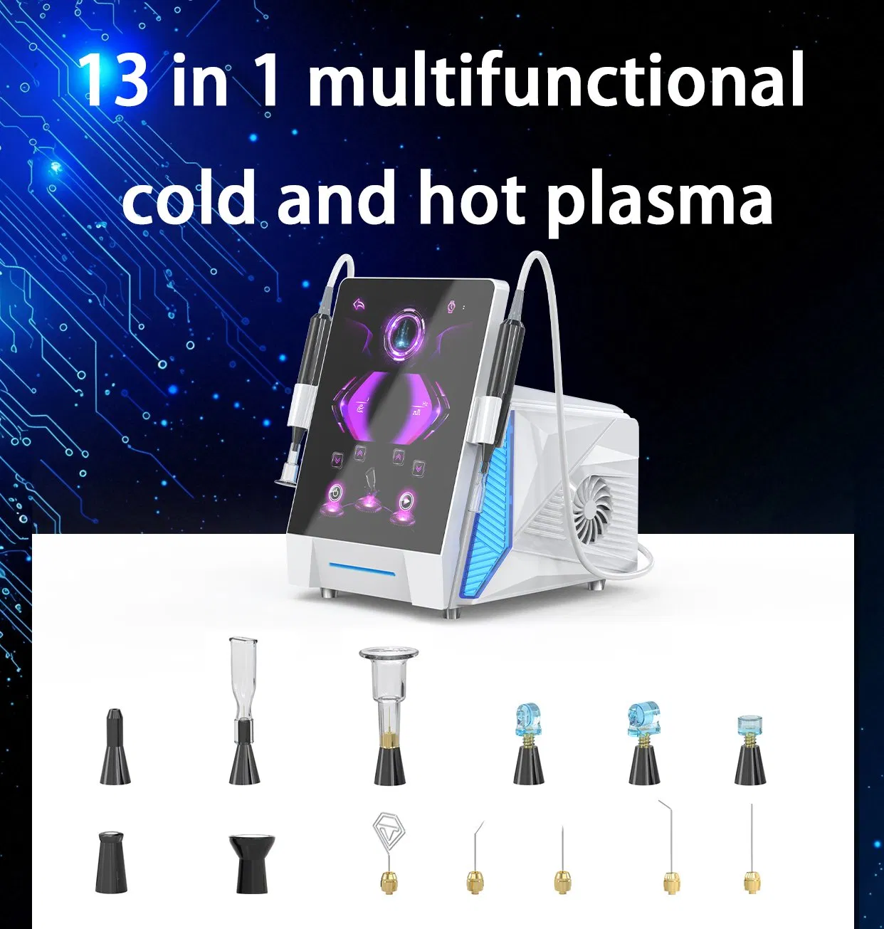 Professional 13 in 1 Beauty Equipment Scalp Treatment Skin Tightening Jet Fibroblast Cold Plasma Machine