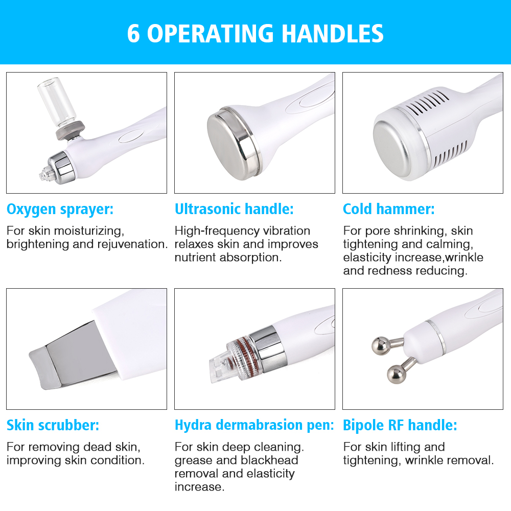 2022 Hydradermabrasion Md Hydro Maquina Hidro 7 in 1 H2o2 Oxygen Facial Machine Hydra Dermabrasion Machine