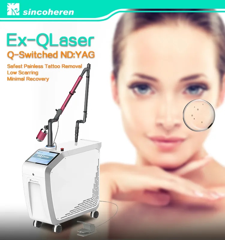 Professional Medical Skin Treatment Laser Machine ND Yag Tattoo Removal Picosecond Laser Beauty Machine with 532nm Wavelengths