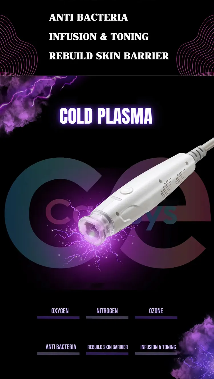 Portable Cold Plasma Beauty Machine for Acne Treatment Skin Tightening Whitening