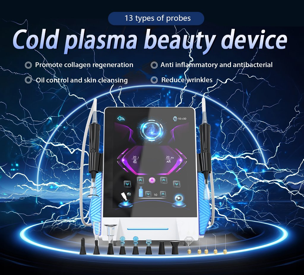 Professional 13 in 1 Beauty Equipment Scalp Treatment Skin Tightening Jet Fibroblast Cold Plasma Machine