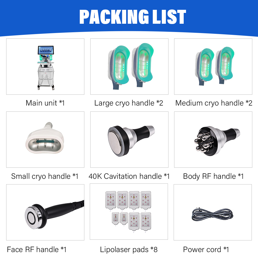 Large Screen Pro 9in1 360 Cryolipolysis Slimming Lipolaser Rf Fat Freeze Cool Body Sculpting Machines Criolipolisis