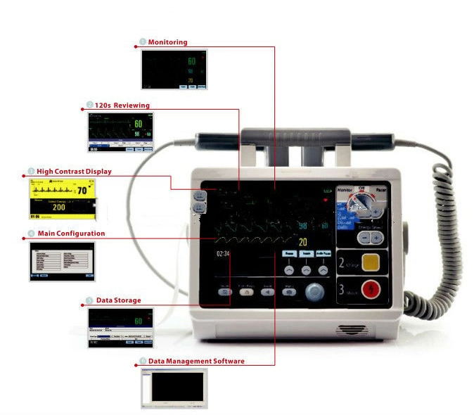 Hospital Aed Professional Biphasic Defibrillator Monitor (THR-MD600)